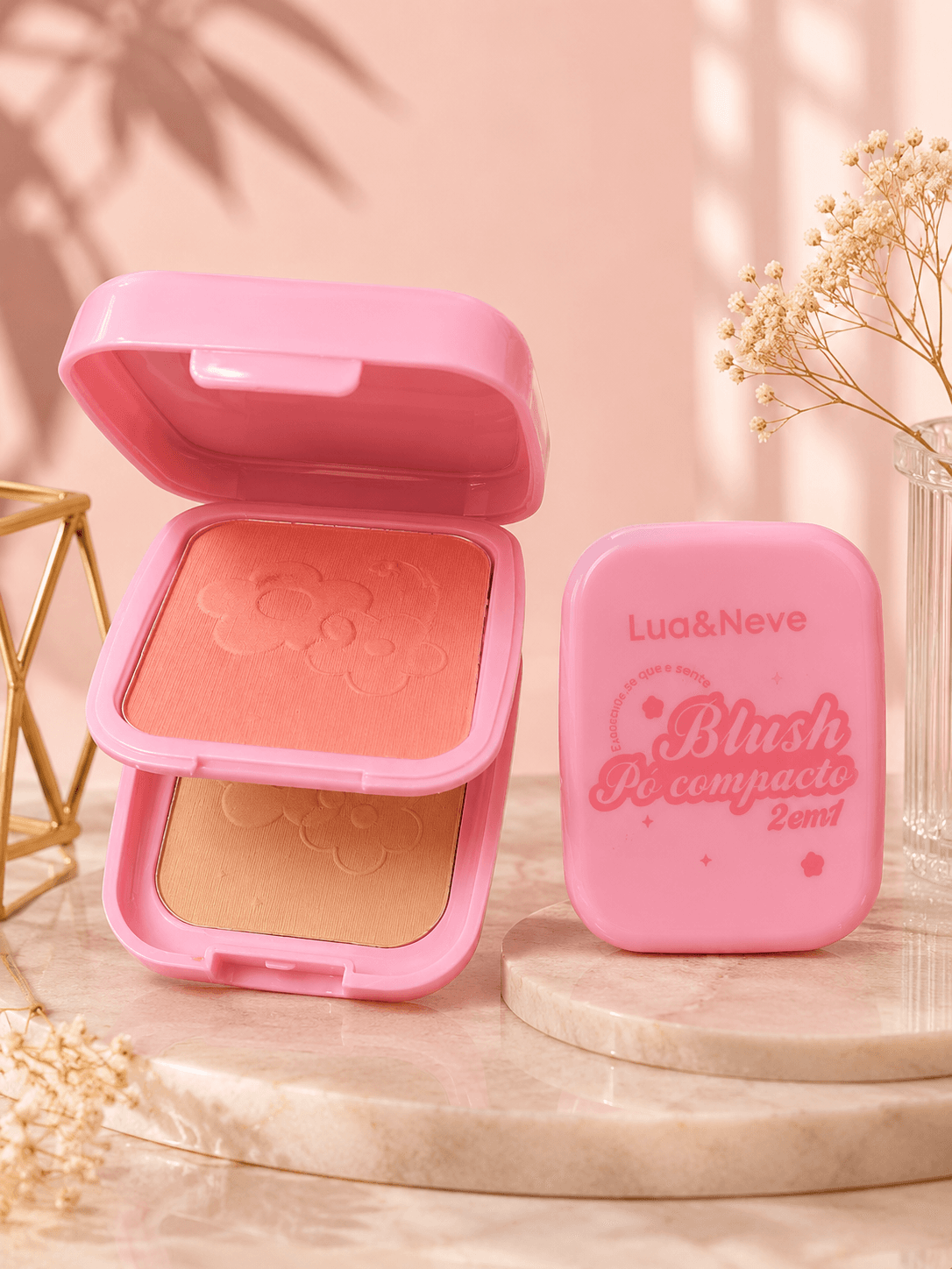 Blush + Pó Compacto 2 em 1 Lua&Neve